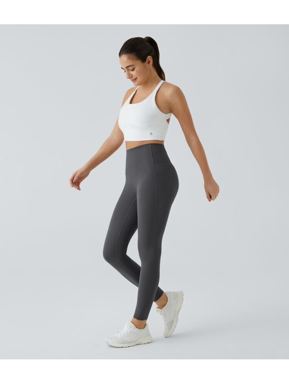 HALARA UltraSculpt High Waisted Tummy Control 7/8 Leggings Gray Size Medium NWT